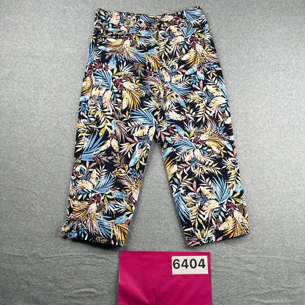 Gloria Vandervilt Colorful Tropical Print Jeans Womens Size 6 Casual Crop